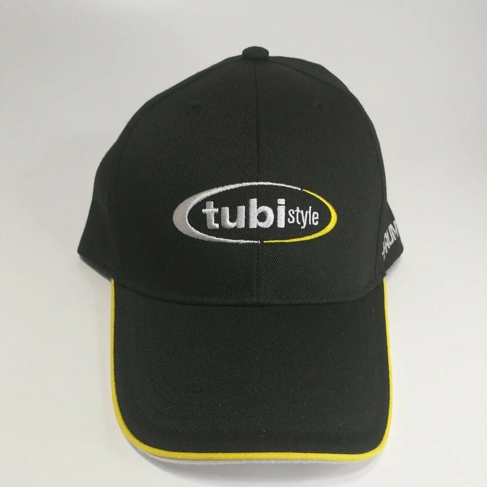 Tubi Style Exhaust Black Yellow Embroidered Baseball Cap Mens One Size +RUMORE